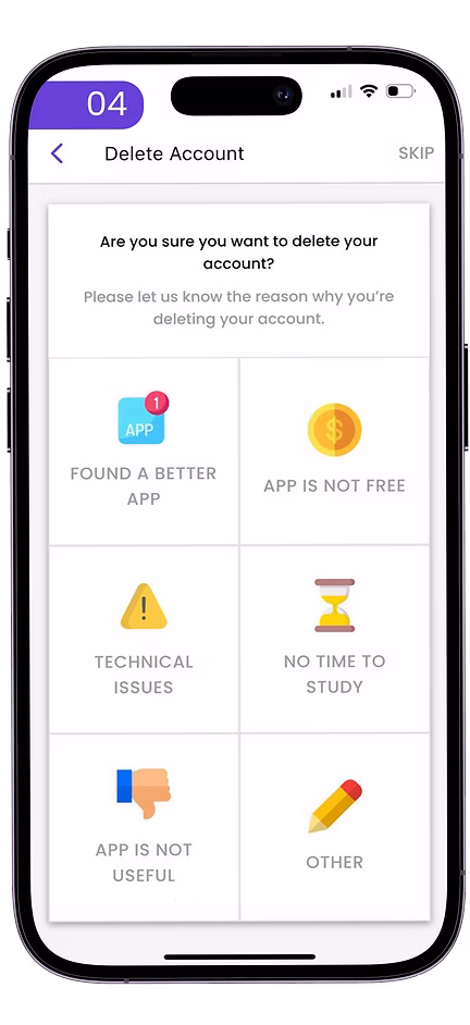 Step 4: Select Reason